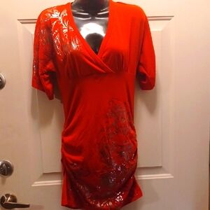 Bling - Bling Red Elegant Dress with Silver Accents, medium